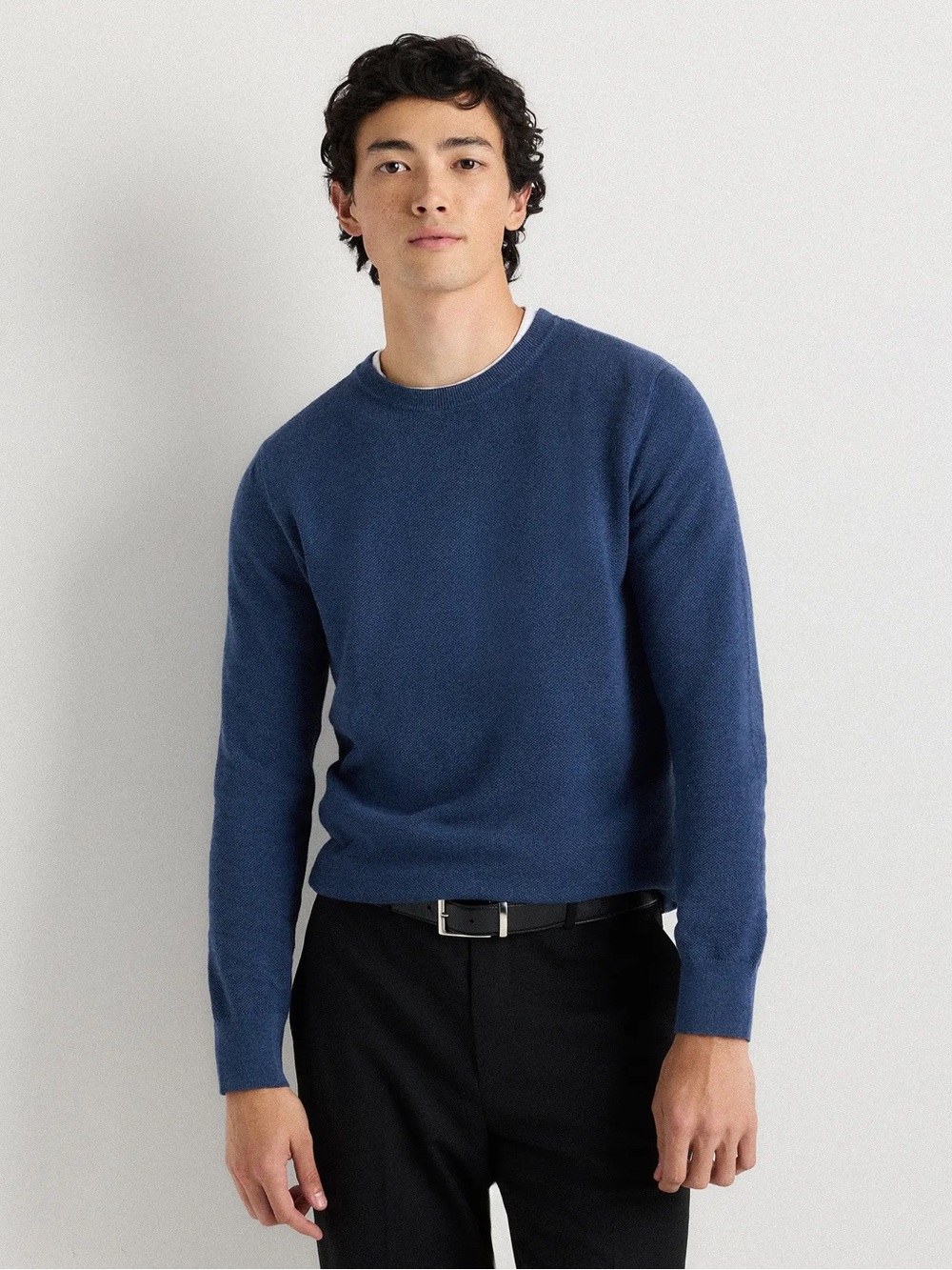 NWT Quince Organic Cotton Men's Navy Crewneck Sweater size XL
